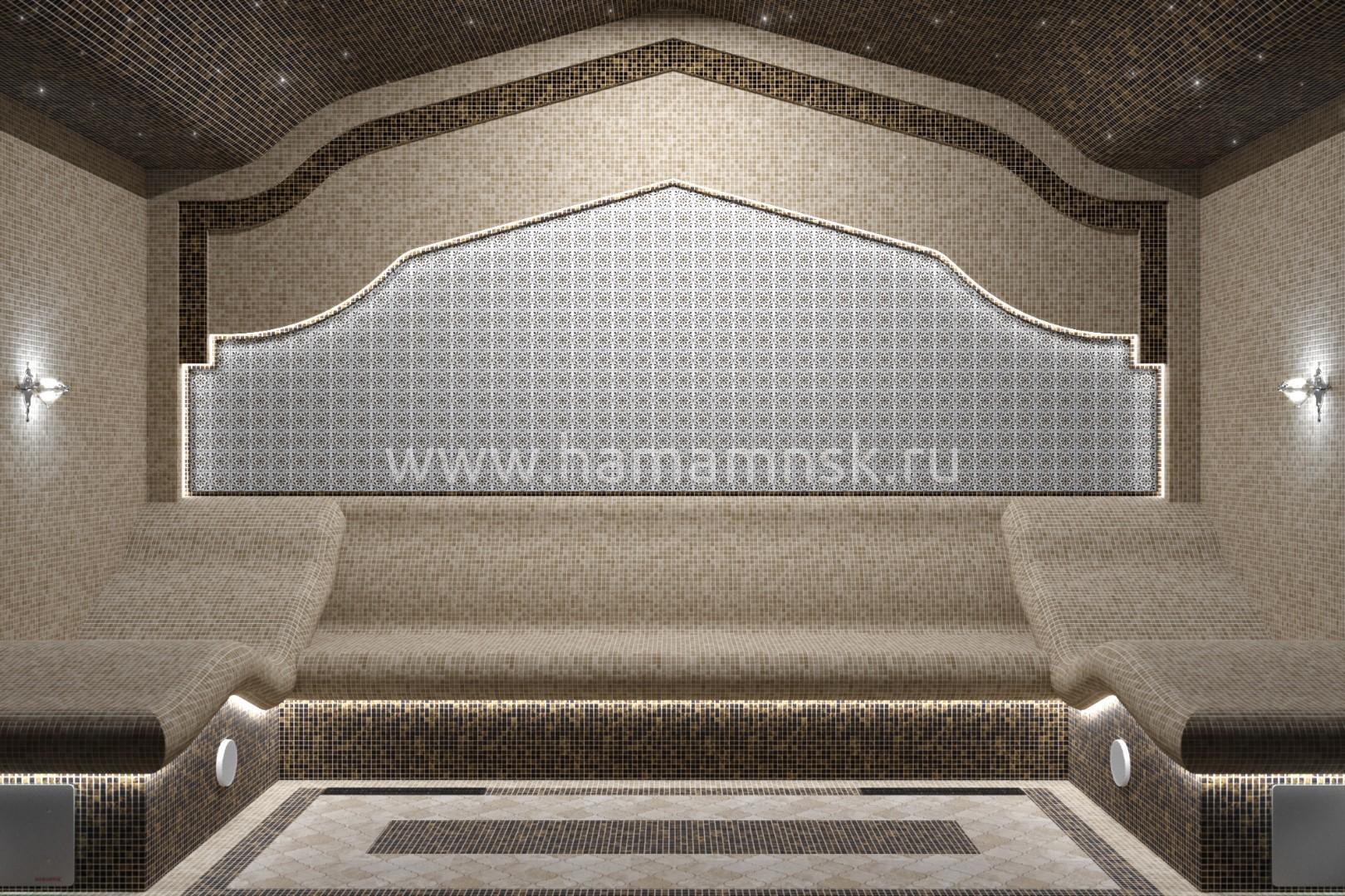 Дизайн-проект просторного хаммама в восточном стиле, комплектация, г ...